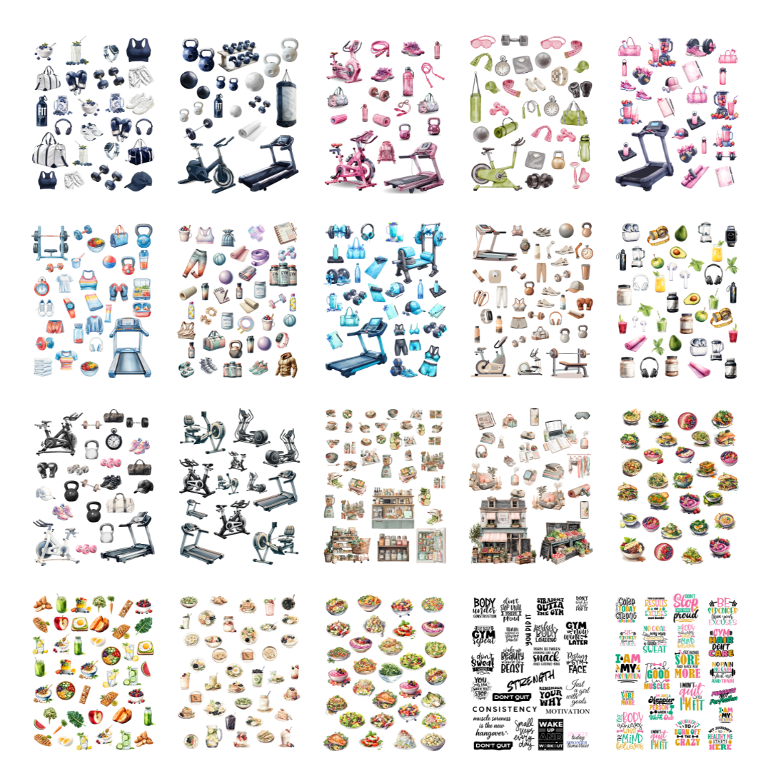 Fitness Sticker Book