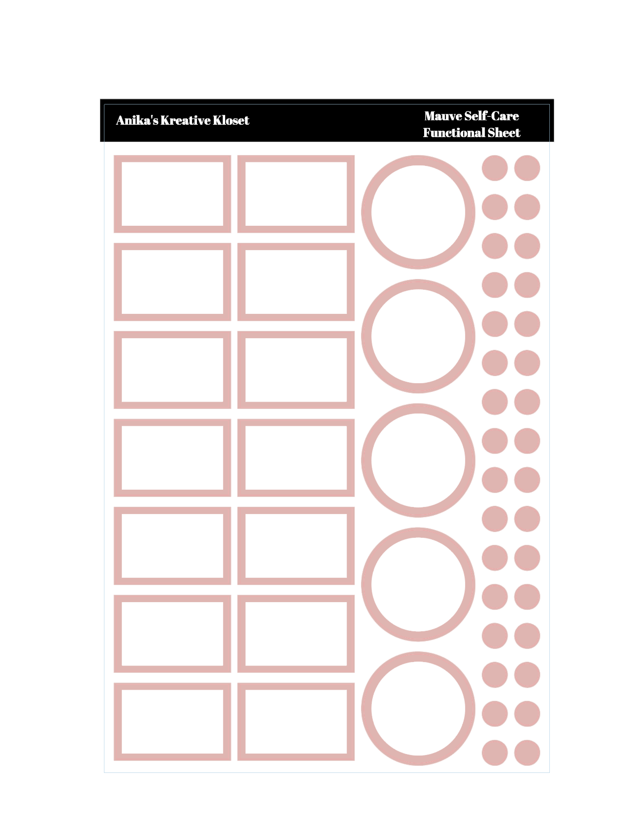 Mauve Functional Sheet: Self-Care Ideas