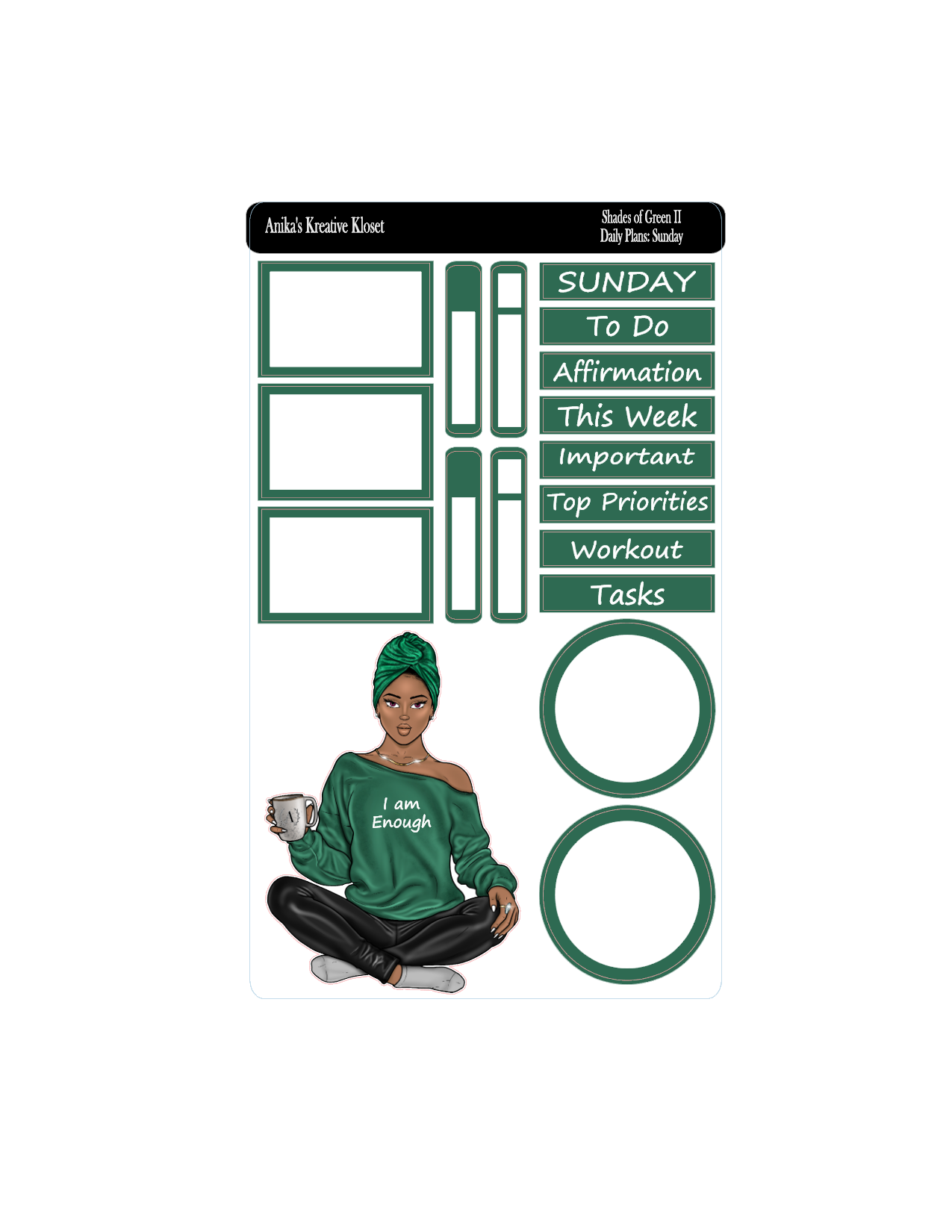 Daily Plans Sticker Kit: Shades of Green II