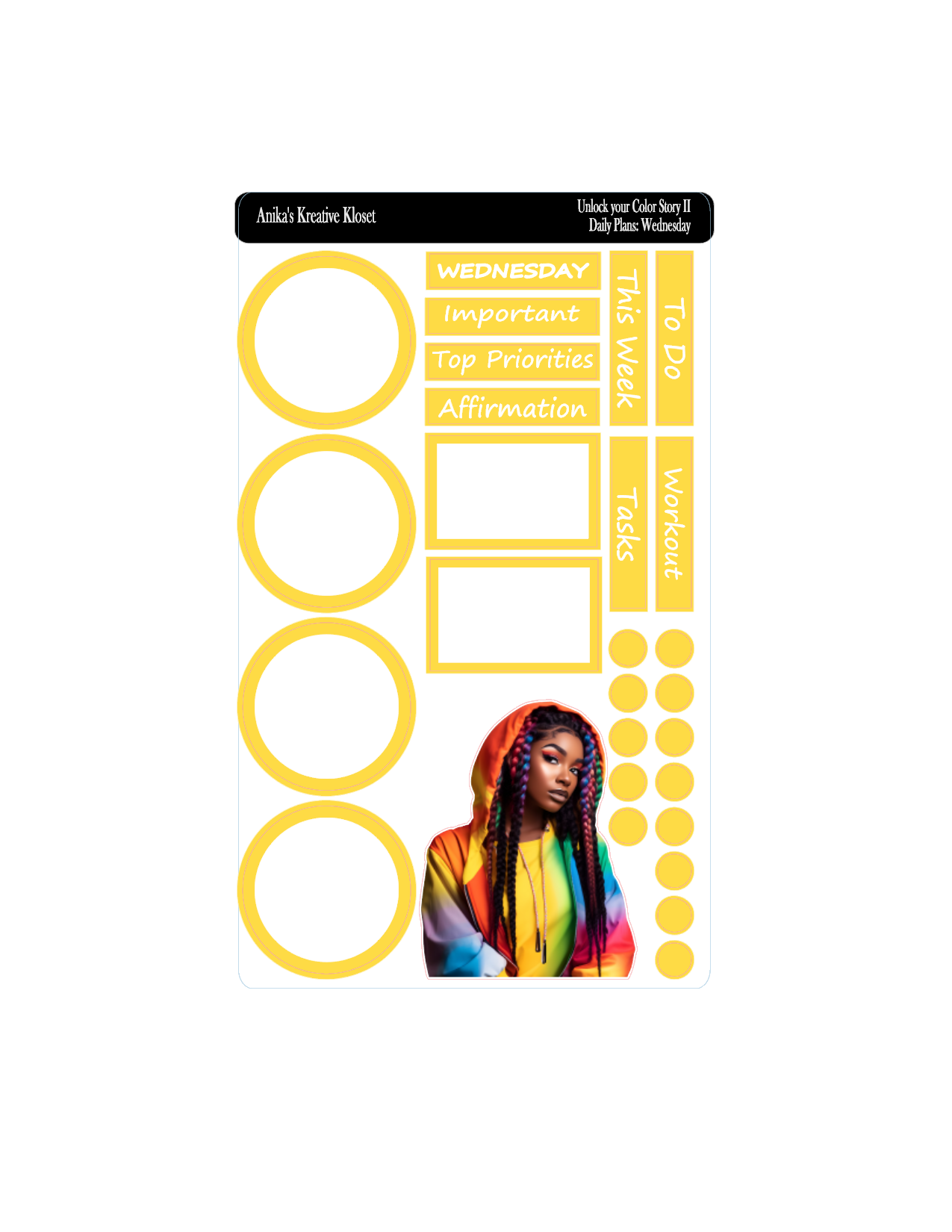 Daily Plan Sticker Kit: Unlock Your Color Story II