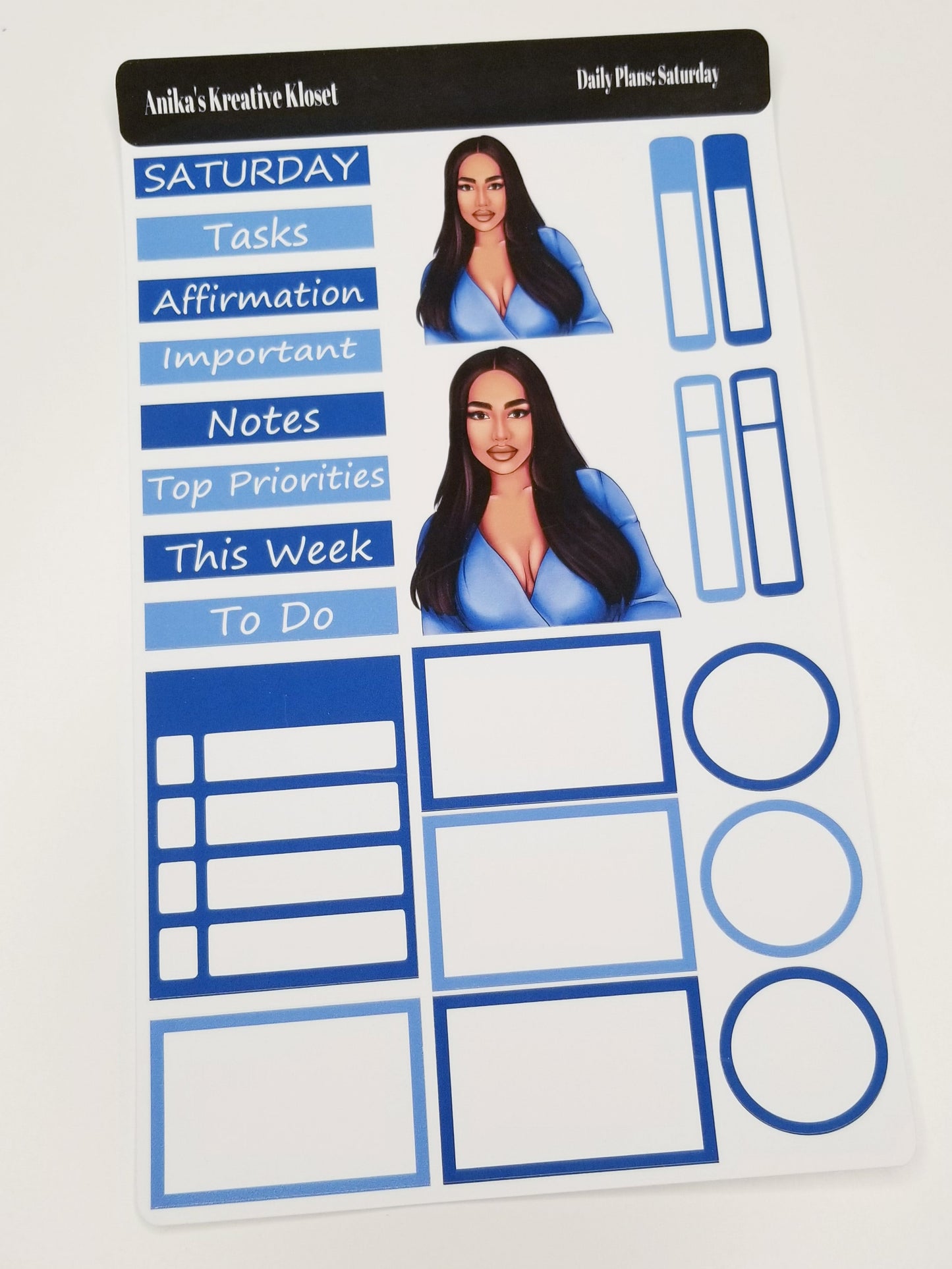 Shades of Blue Daily Plans Sticker Sheet