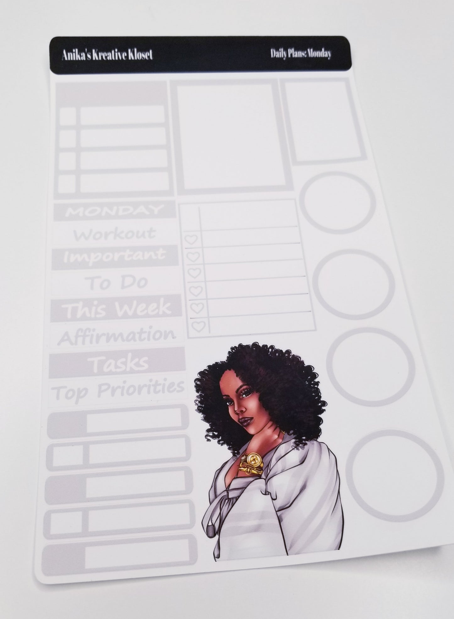 Shades of Grey Daily Plans Sticker Sheet