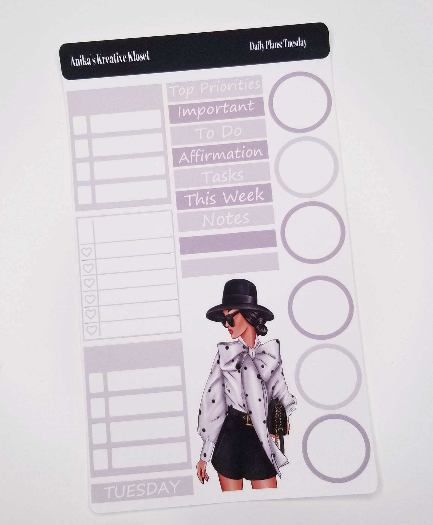 Shades of Grey Daily Plans Sticker Sheet