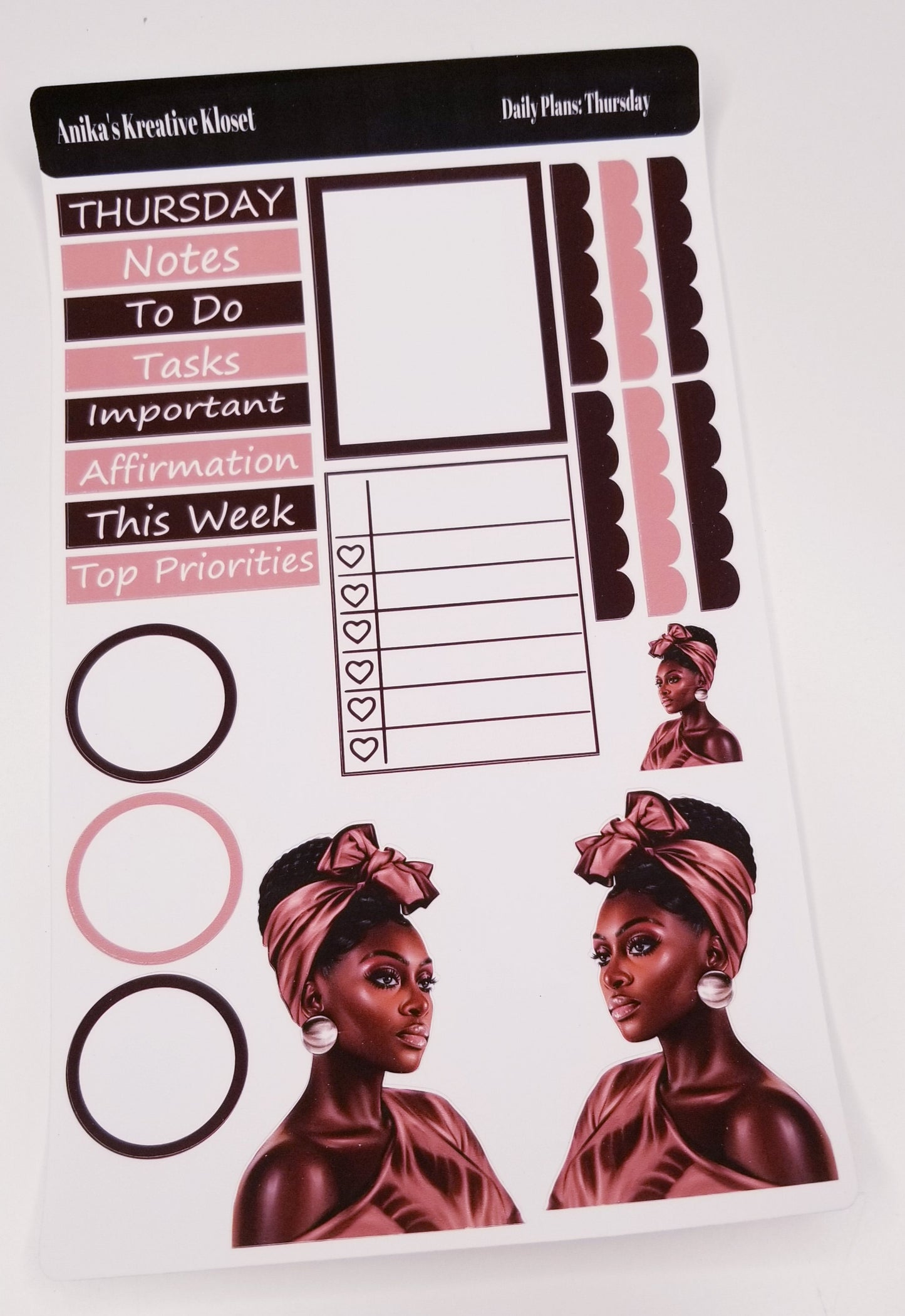 Shades of Brown Daily Plans Sticker Sheet