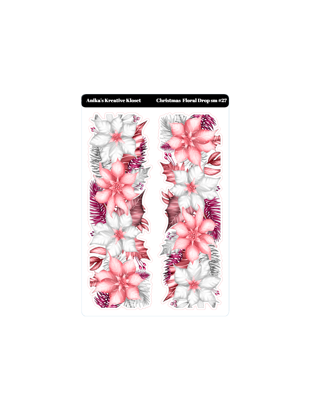 Christmas Pink Floral Drop small