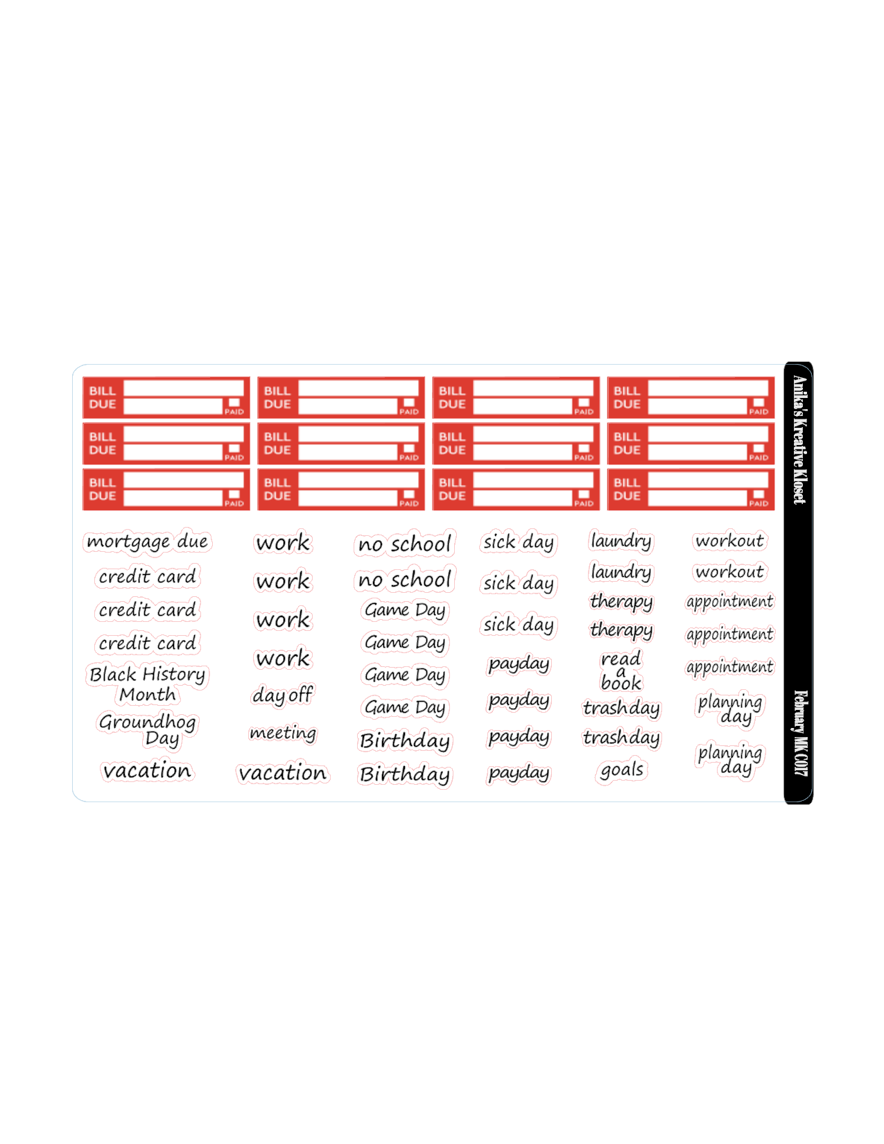 February Monthly Kit- HP Classic-Sized MK-C017