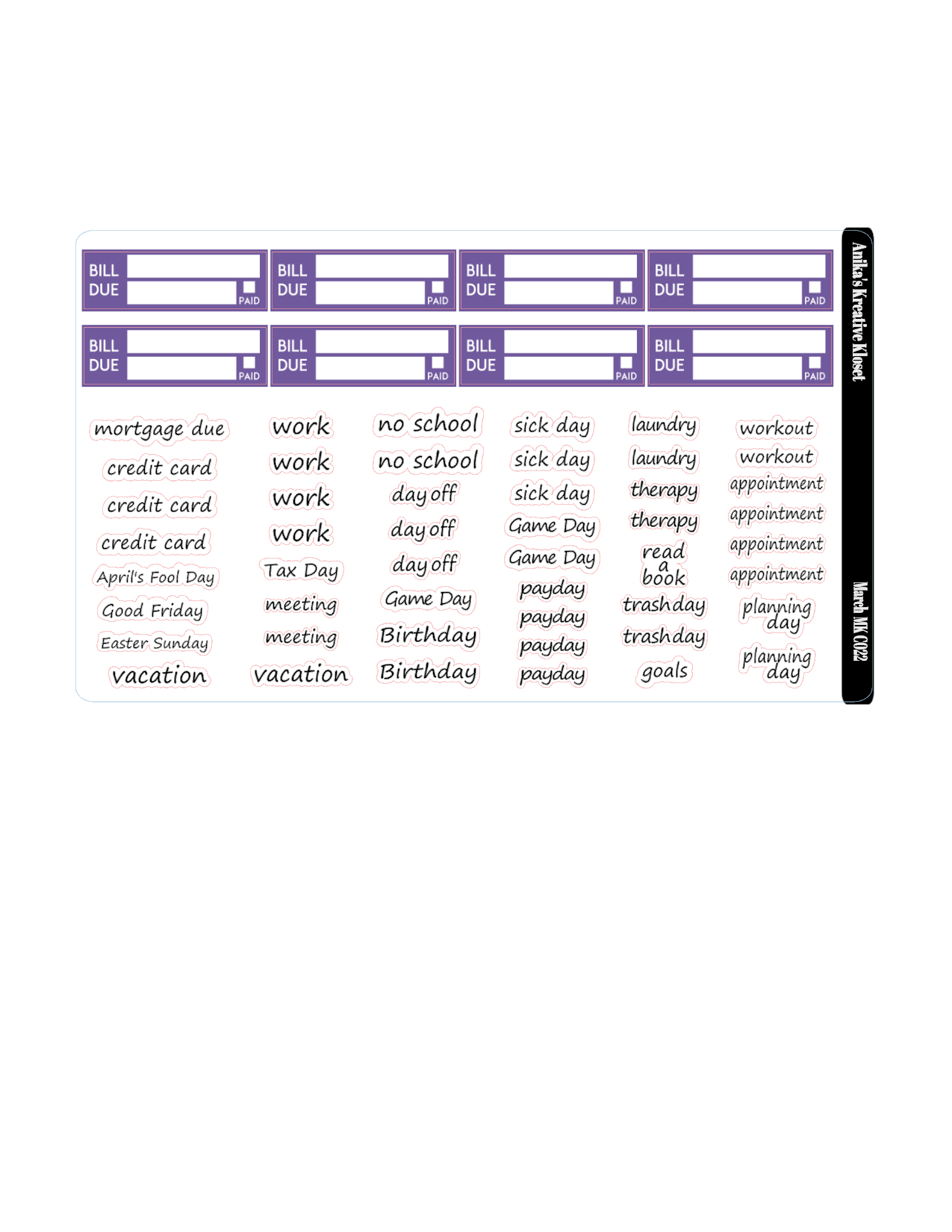 April Monthly Kit- HP Classic-Sized MK-C022