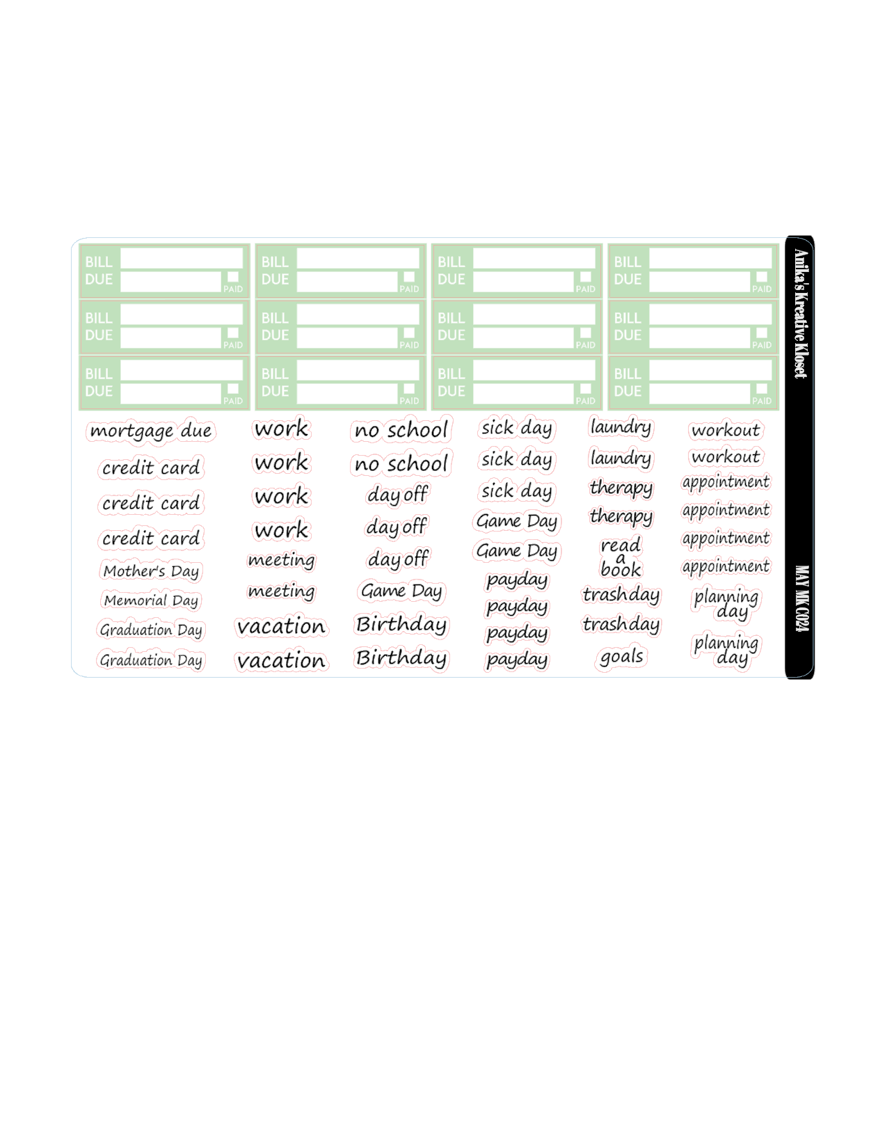 May Monthly Kit-HP Classic-Size MK-C024