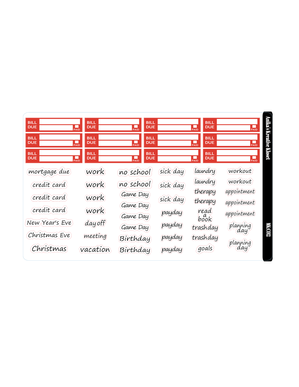 December Monthly Kit-HP Classic-Sized MK-C012