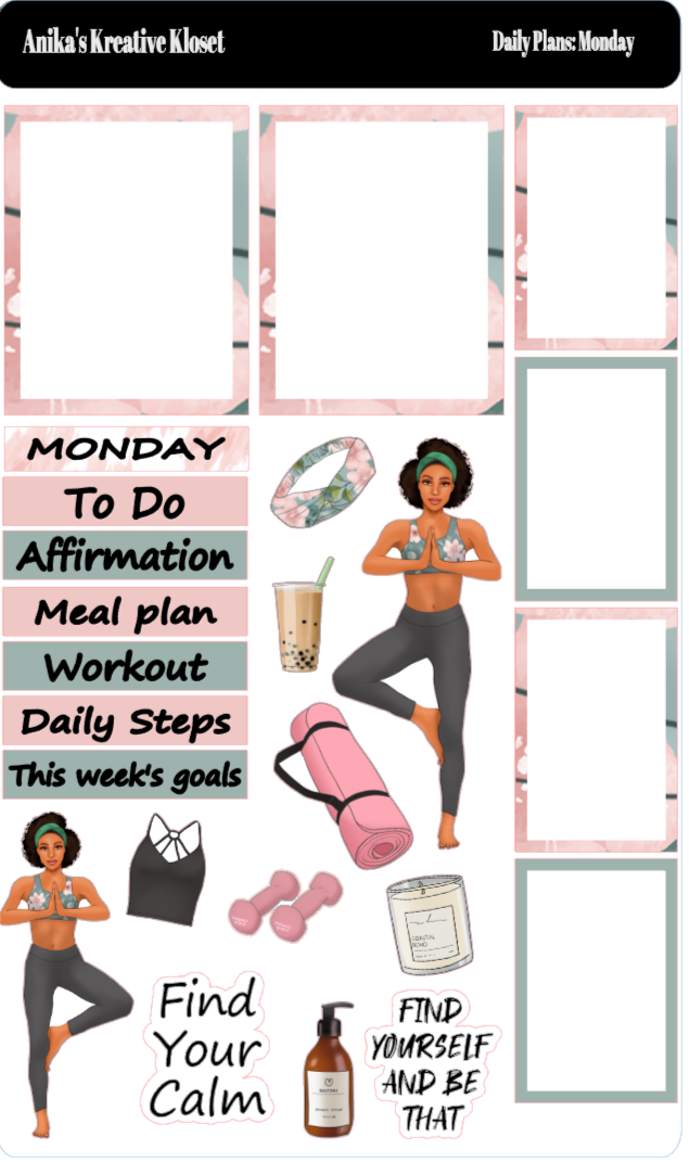 Daily Plans Sticker Sheet Fitness