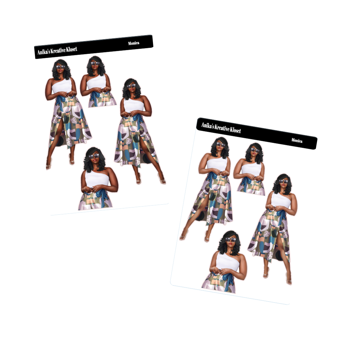 Monica Fashion Doll Sticker