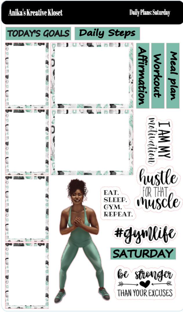 Daily Plans Sticker Sheet Fitness