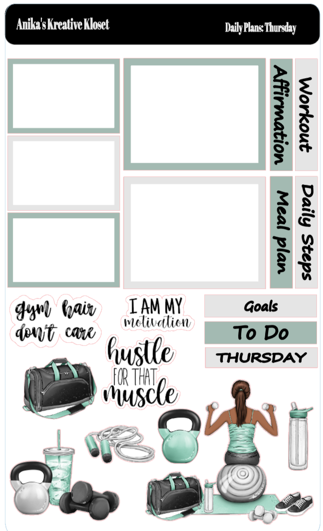 Daily Plans Sticker Sheet Fitness