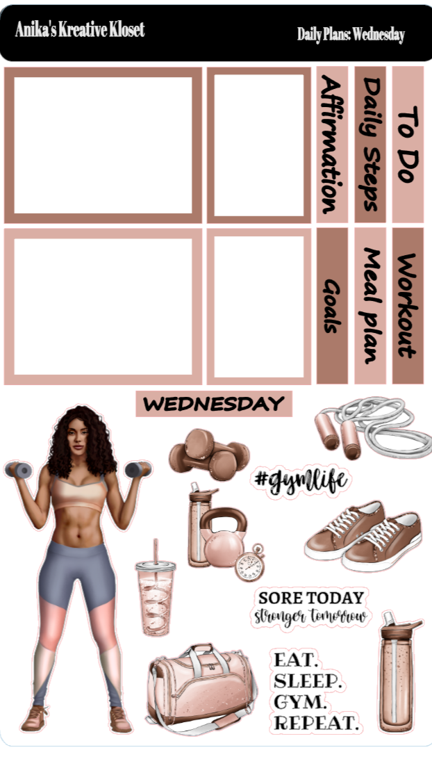 Daily Plans Sticker Sheet Fitness