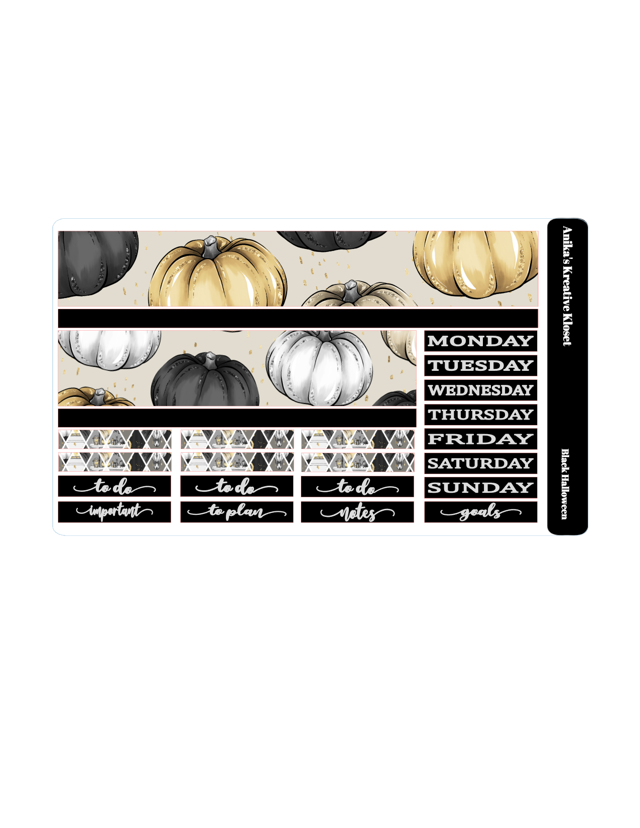 Black Halloween Sticker Kit