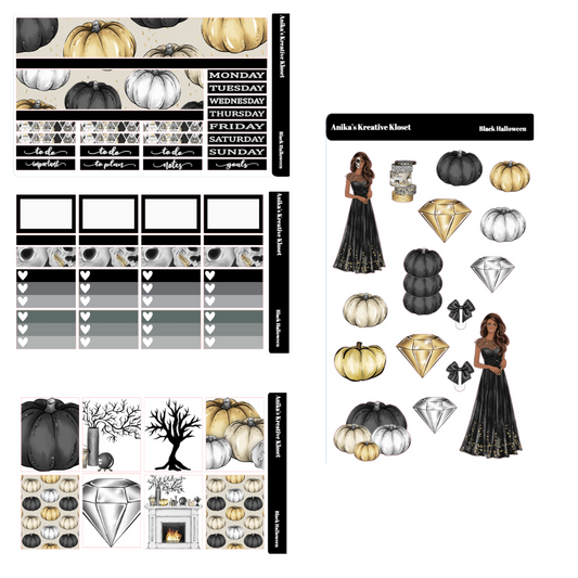 Black Halloween Sticker Kit