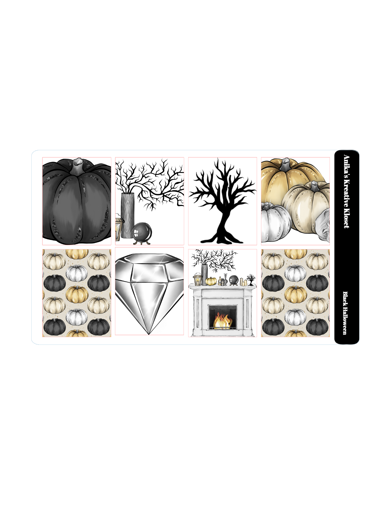 Black Halloween Sticker Kit