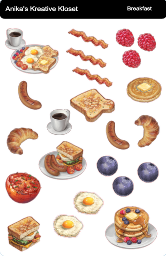 Breakfast Deco Sticker Sheet