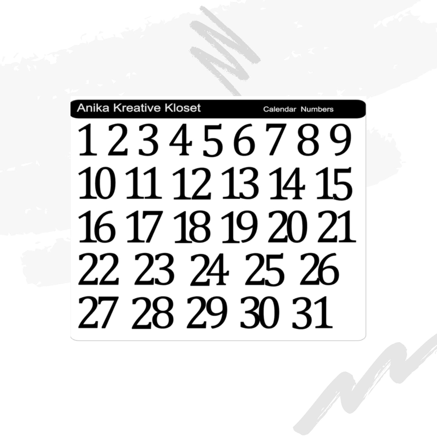 Calendar Number