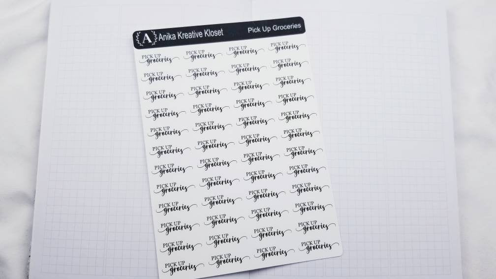 Pick Up Groceries Script Planner Stickers