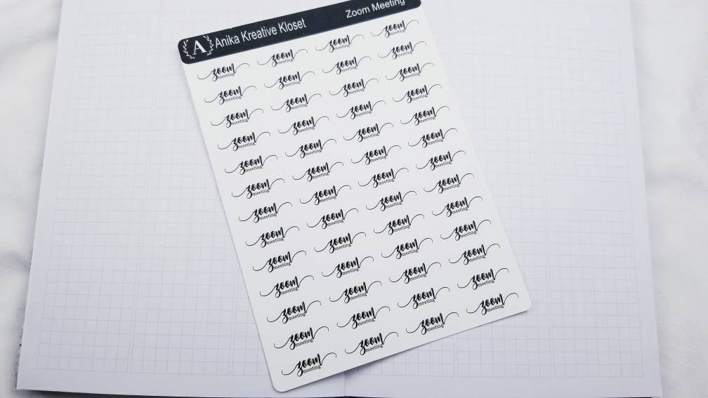 Zoom Meeting |Script Planner Stickers