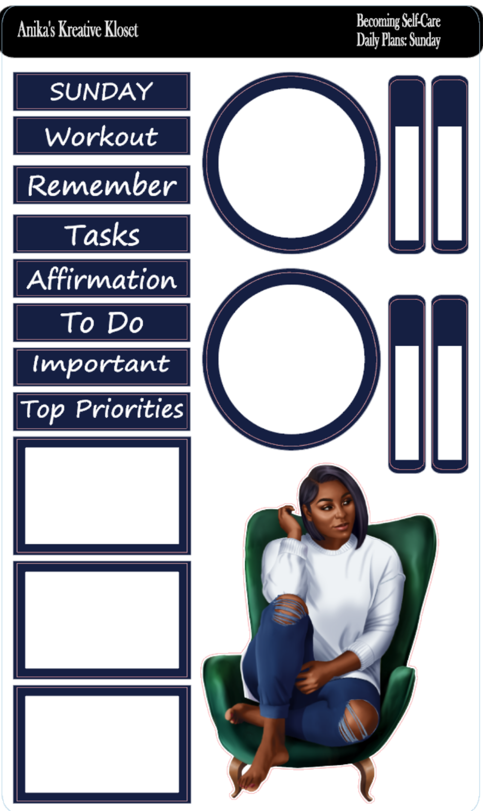 Daily Plans Sticker Kit: Becoming Self Care