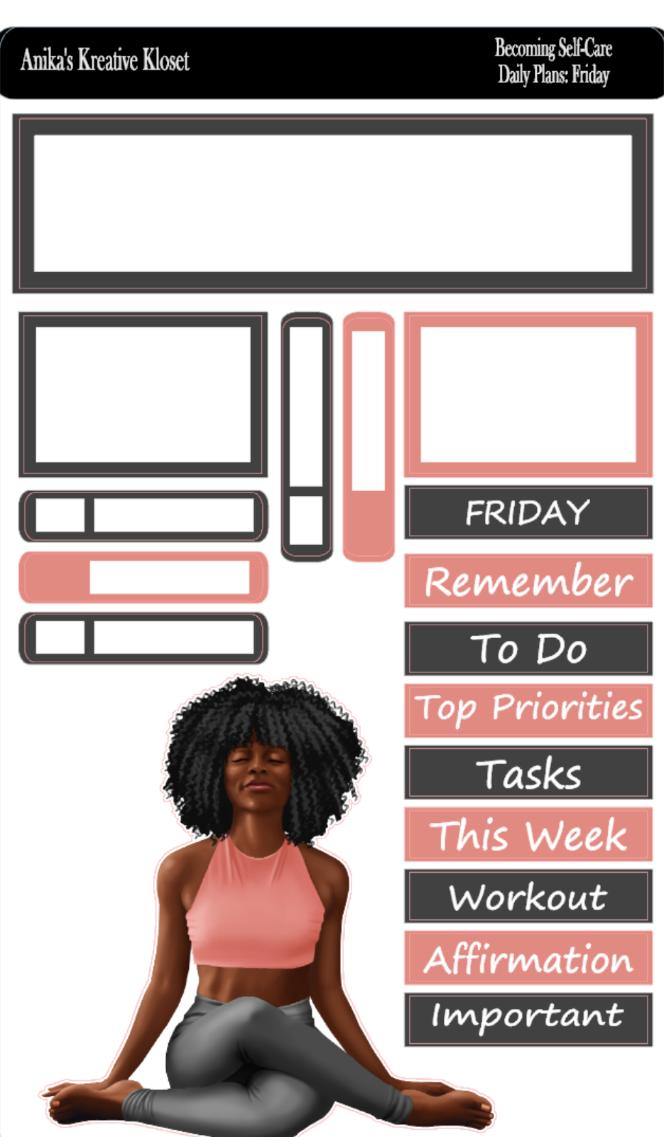 Daily Plans Sticker Kit: Becoming Self Care